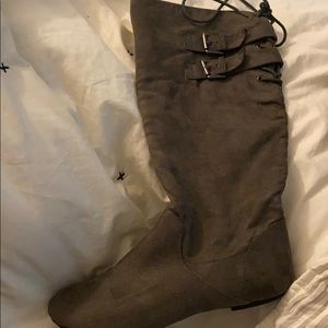 Gray boots